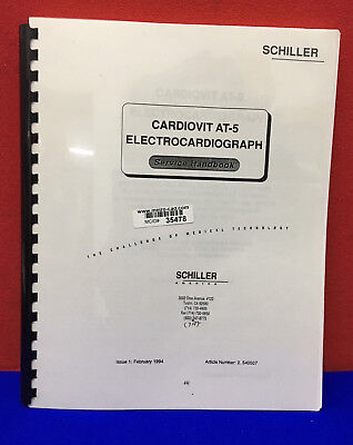 SCHILLER SERVICE HANDBOOK CARDIOVIT AT-5 ELECTROCARDIOGRAPH MANUAL