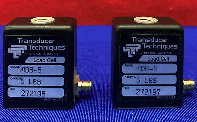 Lot of 2 Transducer Techniques MDB-5 Load Cell / Capacity 5lbs