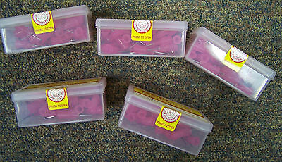 5 PACKS - EFD ST124 / 7024640 ULTRA DISPENSING TIPS #20 PINK SOFT BEVEL TIP