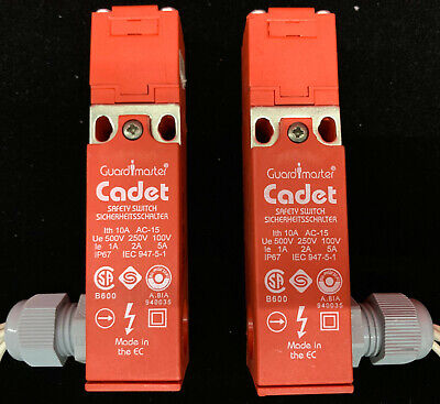 CANTIDAD 2 - Allen Bradley AB CADET 21023 INTERRUPTOR DE SEGURIDAD CON ENCLAVAMIENTO DE ALTA CALIDAD 2N/C M16 IP67