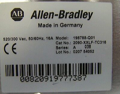 Filtro Allen Bradley AB 198778-Q01 2090-XXLF-TC316 2090-XXLF-TC325