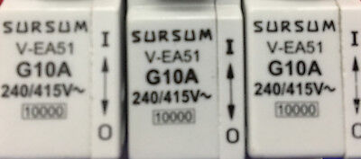 Sursum V-EA51 G10A Circuit Breakers, Qty 3 used