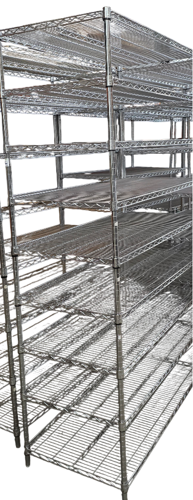 Uline Metro style wire racks 2’x4’x 7’ tall 8 shelves NSF