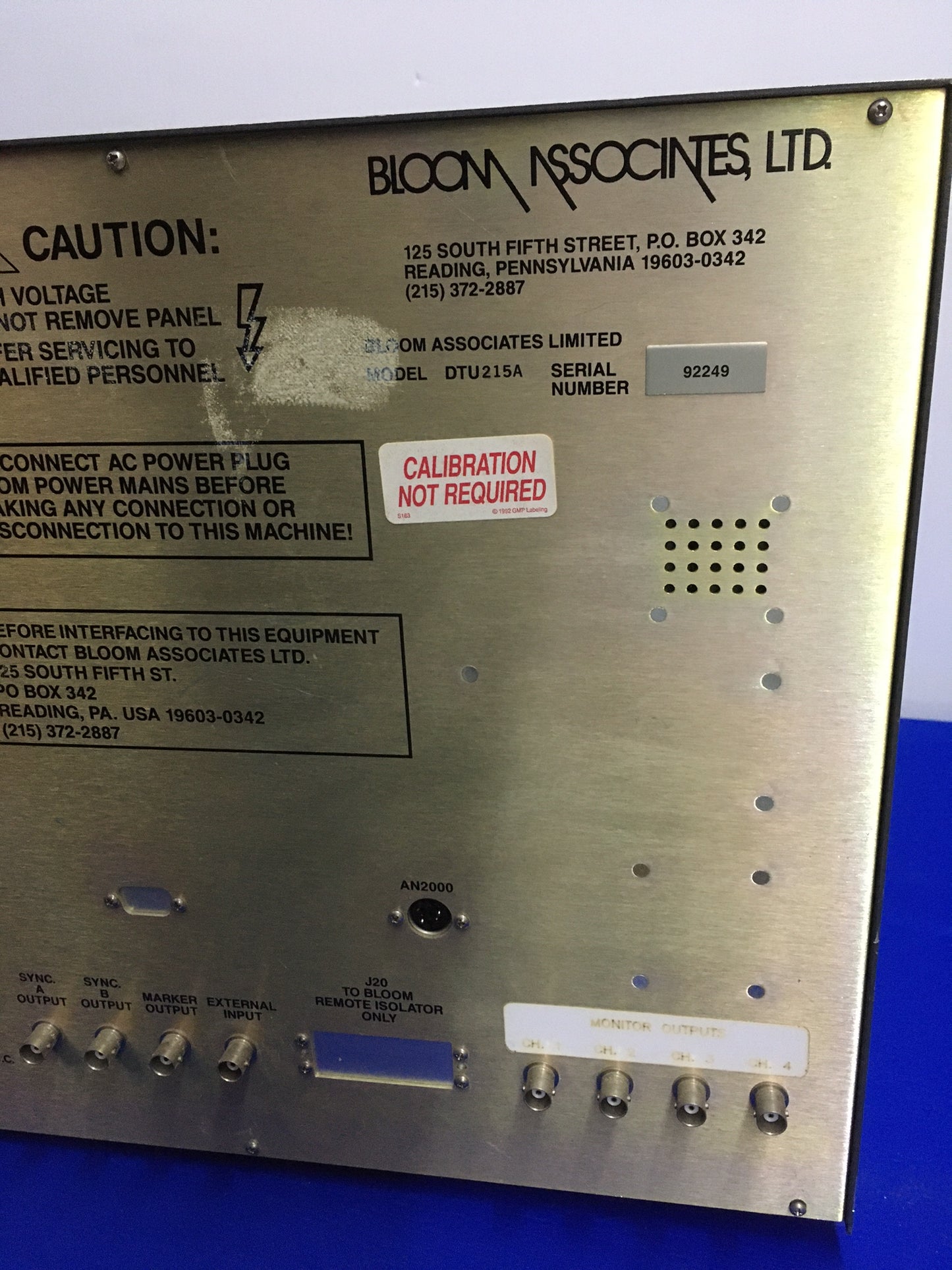 BLOOM ASSOCIATES DTU215A