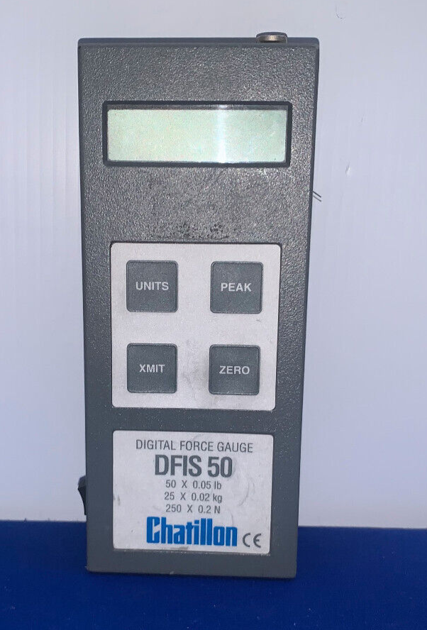 CHATILLON DIGITAL FORCE GAUGE DFIS 50, 50 X .05LB, 25 X 0.02KG FOR PARTS/REPAIR