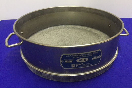 GILSON NO. 45 STANDARD TESTING SIEVE,.0139 INCHES,355 MICROMETER