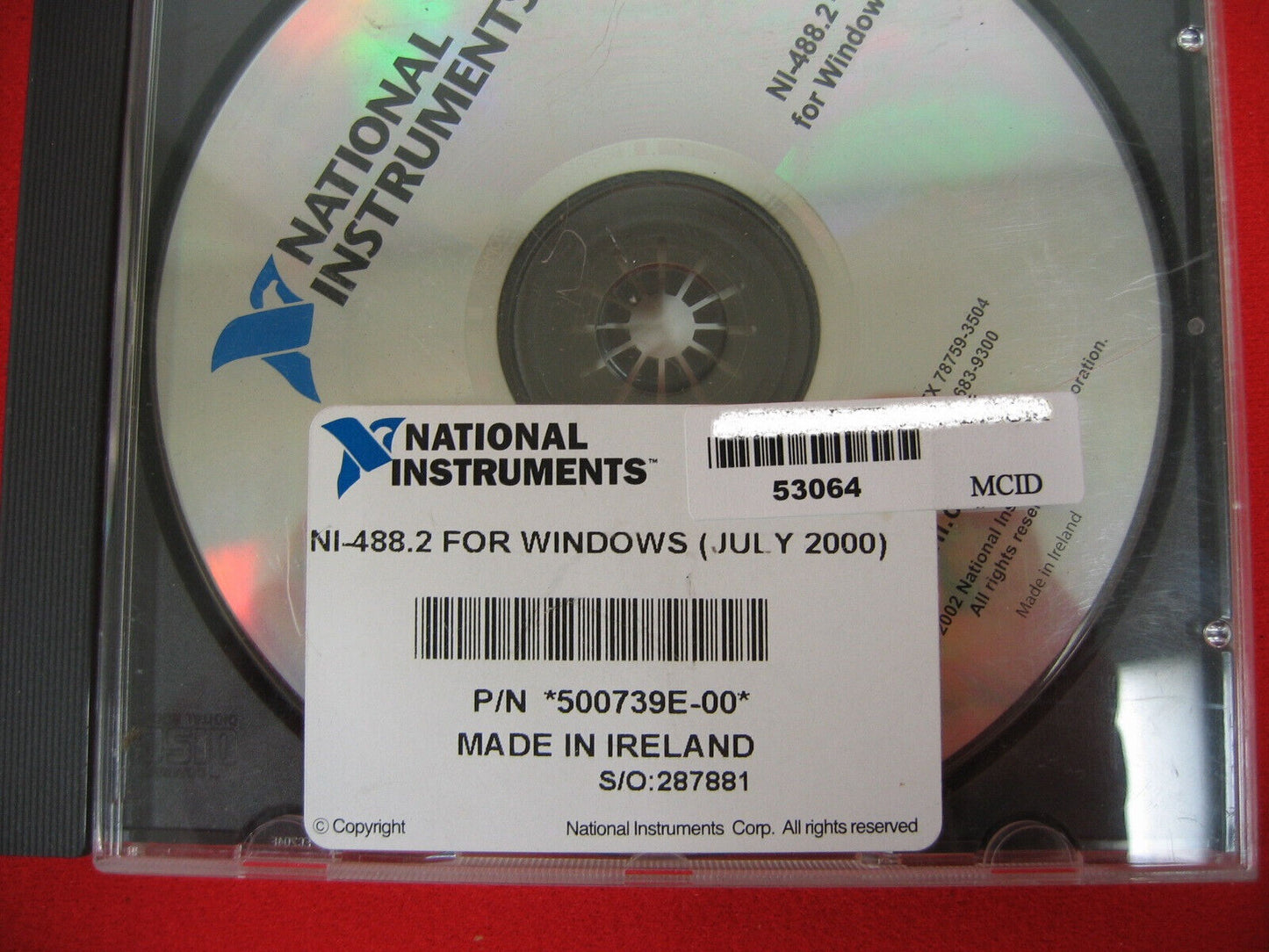 NATIONAL INSTRUMENT 500739E-0 NI-488.2 FOR WINDOWS (JULY 2000)