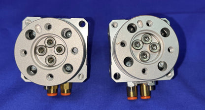 Lot of 2 SMC MDSUB3-180S Rotary Table Actuator (cracked/missing plastic bottom)