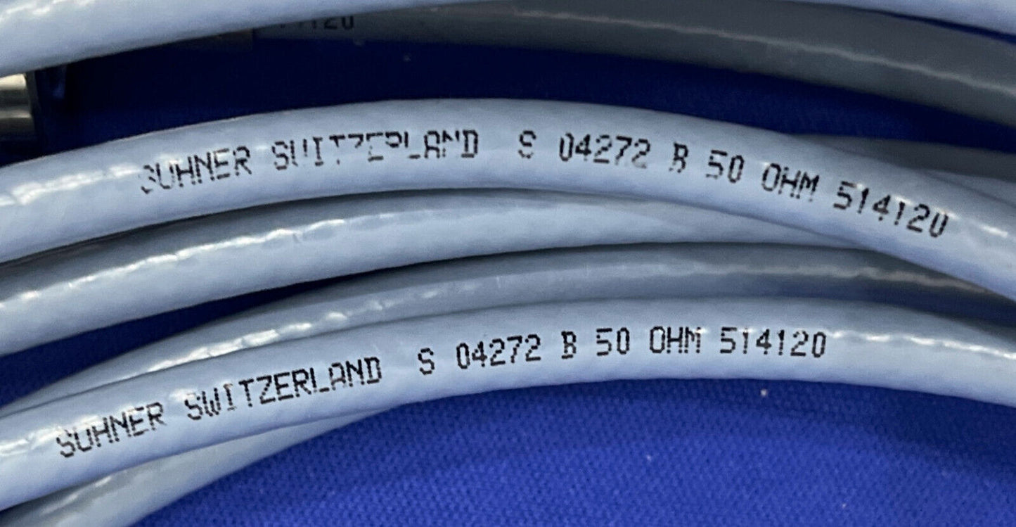 SUHNER S 04272 B 50 OHM TRANSMITTER RF 36” CABLES - 1 LOT OF QTY 11 CABLES