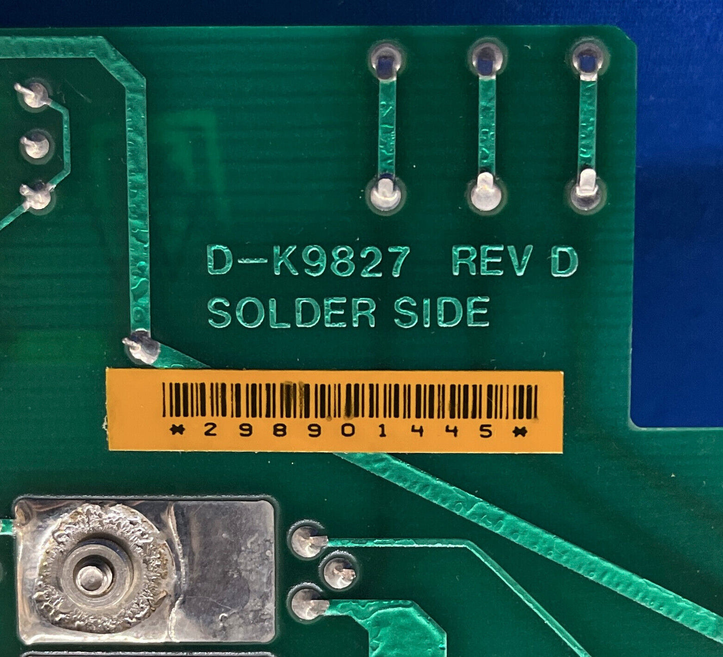 PLACA DE CONTROL DE VALVULA DE ALTA TENSIÓN VARIAN D-K9827 REV. D LADO DEL COMP. UL94V-0 D-9828 RevM