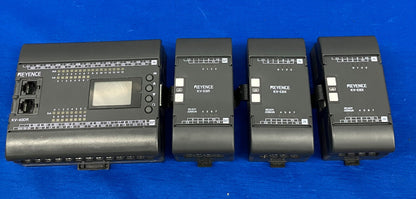 UNIDAD BASE KEYENCE KV-4DR, TIPO DC, CON 2 MICROPLC KV-E8X Y KV-E8A 