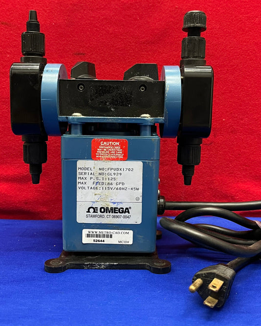 OMEGA DUPLEX DUAL HEAD INJECTOR METERING PUMP FPUDX1702 LIQUID HANDLING PUMP