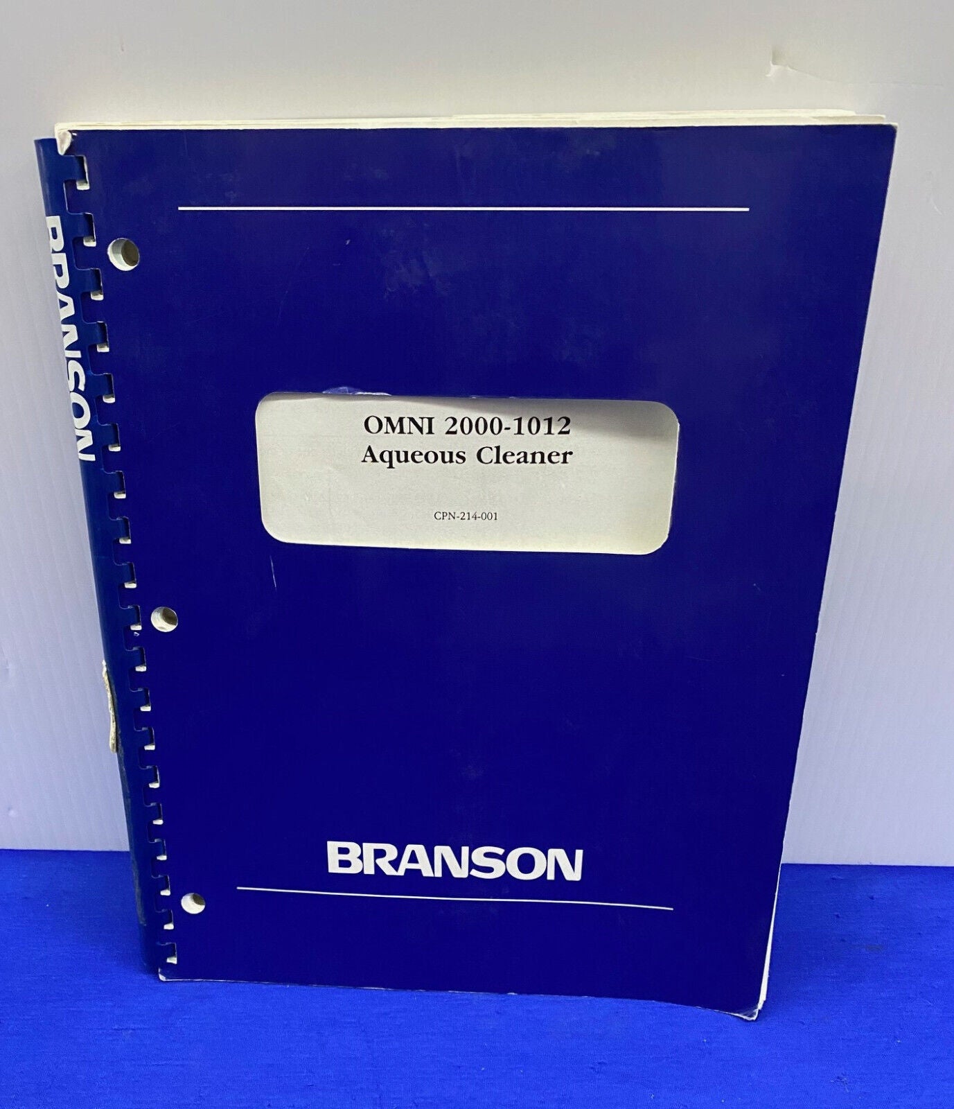 BRANSON OMNI 2000-1012 / CPN-214-001 AQUEOUS CLEANER INSTRUCTION MANUAL