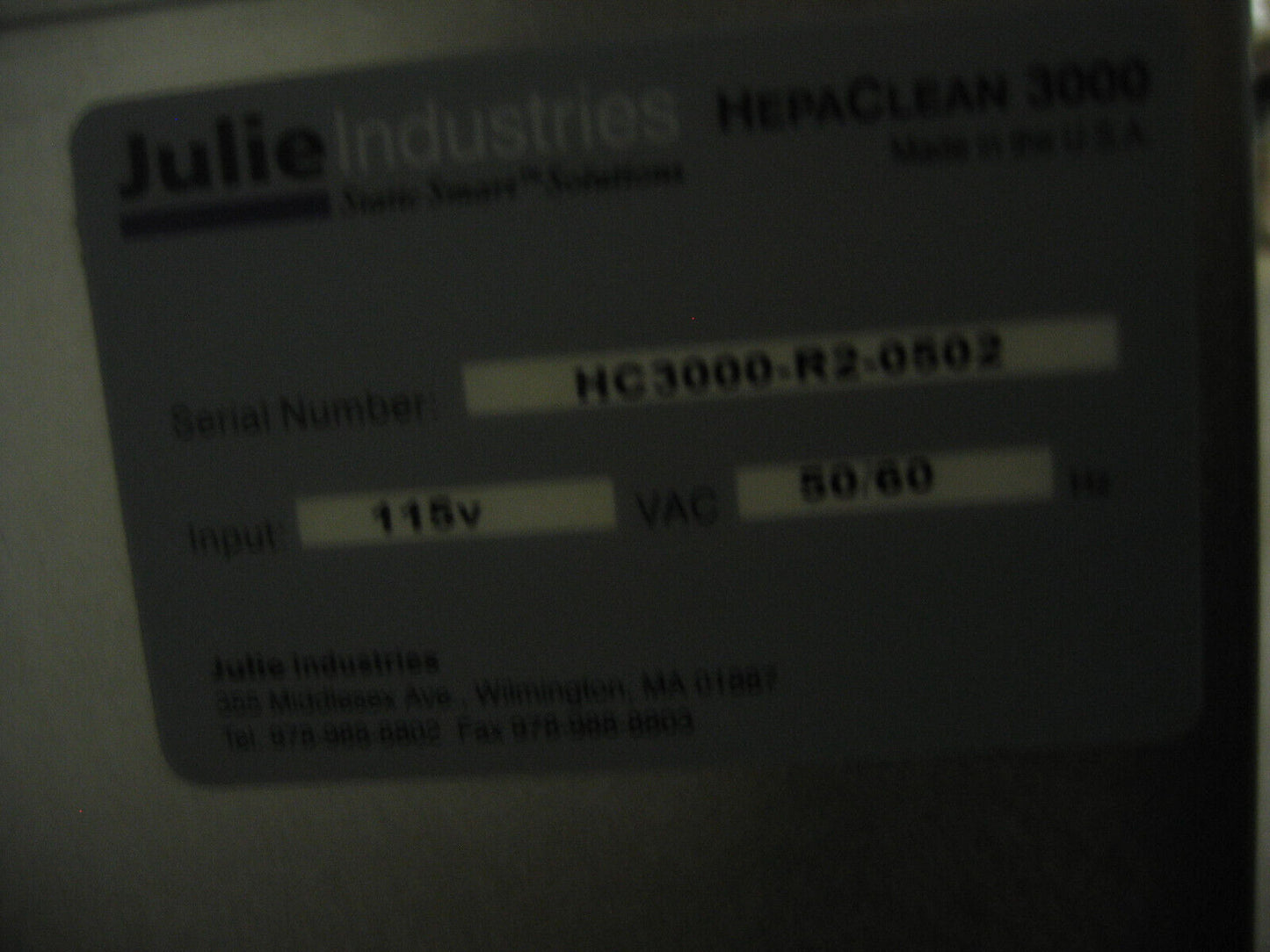 PARA REPARACIÓN DE PIEZAS JULIE INDISTRIES STATIC SMART SOLUTIONS MODELO HELPA CLEAN 3000