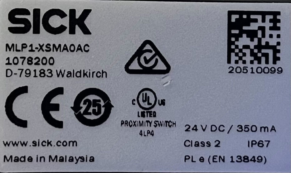 SICK MLP1-XSMA0AC SAFETY SWITCH MAGNETIC LOCKING MODULE - MLP1 PART NOT INCLUDED