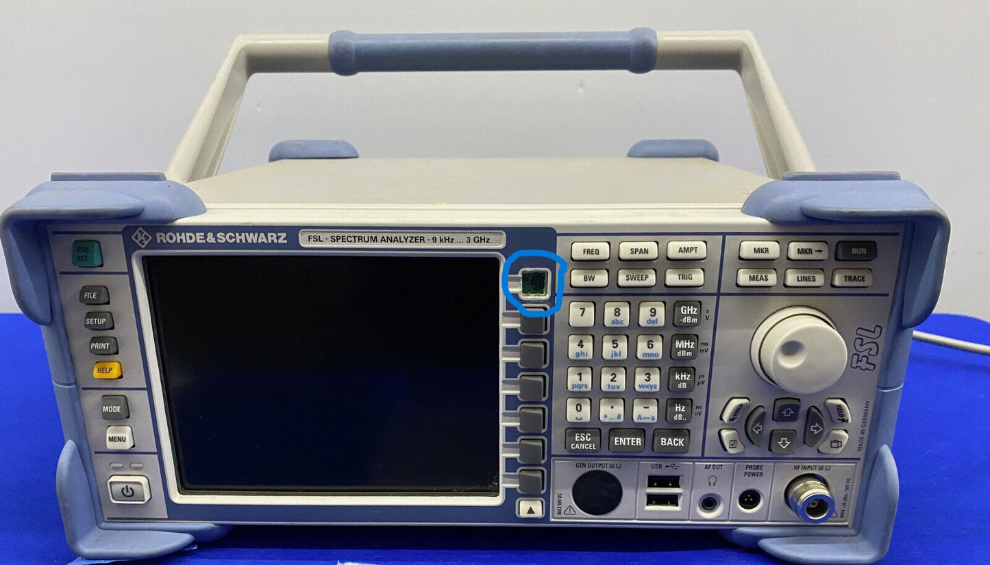 R/S ROHDE&amp;SCHWARZ FSL SPEKTRUMANALYSATOR 9kHz…3GHz - KAPUTTGEGANGENE TASTE