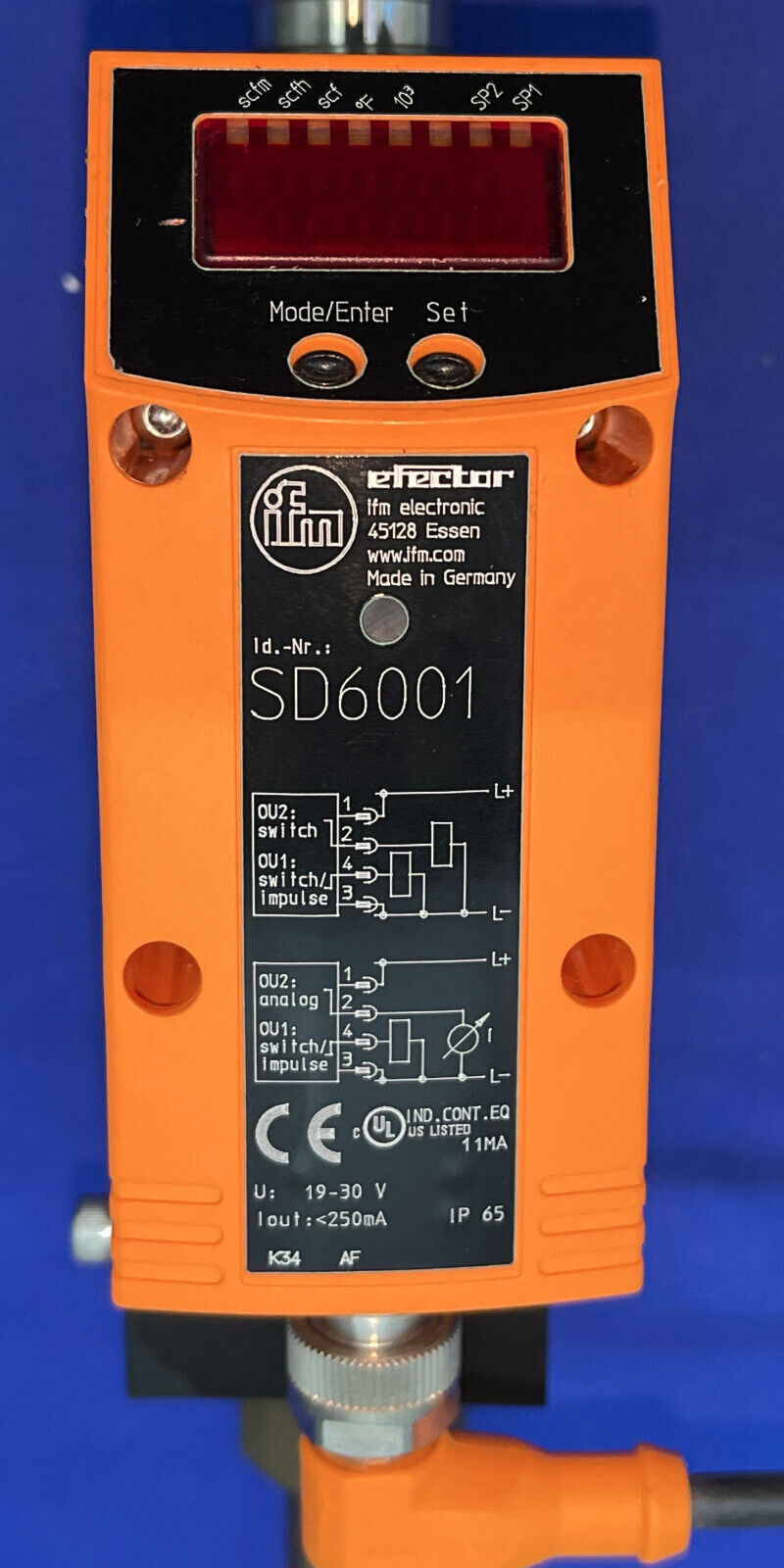 MEDIDOR SENSOR AIRE COMPRIMIDO EFECTOR IFM SD6001 19-30V IP65