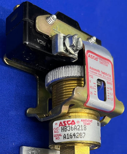 ASCO ®  PRESSURE SWITCH HB36A218 8-25 PSI 0.6-1.7 BARS CODE 9352  1/8 NPT