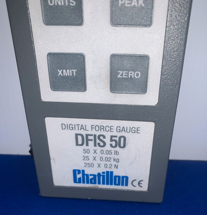 CHATILLON DIGITAL FORCE GAUGE DFIS 50, 50 X .05LB, 25 X 0.02KG FOR PARTS/REPAIR