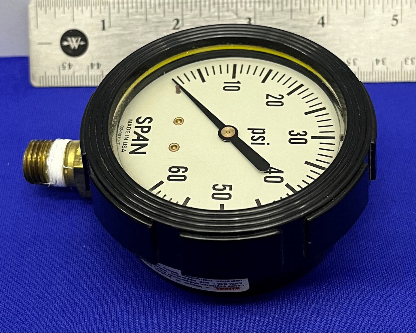 SPAN PRESSURE GAUGE GAGE 02-0010-T 0 TO 60 PSI 0-60 PSI