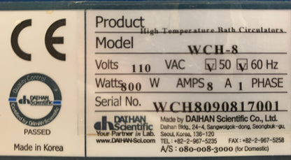 PARTS/REPAIR DAIHAN WCH-8 WISECIRCU HIGH TEMPERATURE BATH CIRCULATOR 110VAC