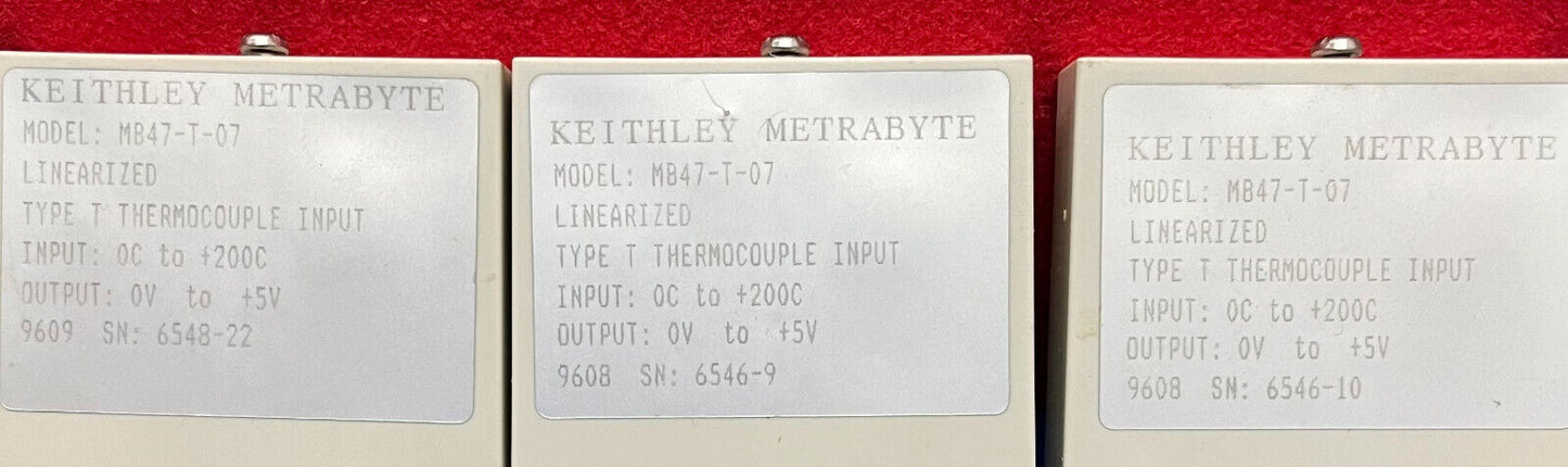 1 LOTE CANTIDAD DE 5 - ENTRADA DE TERMOPAR TIPO LINEALIZADO KEITHLEY METRABYTE MB47-T-07