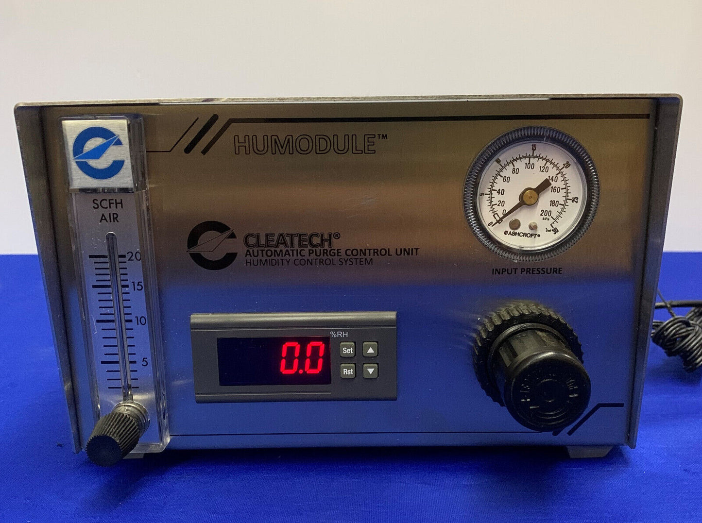 CLEATECH  HUMODULE AUTOMATIC PURGE CONTROL HUMIDITY DESSICATOR W/CABINET/STAND