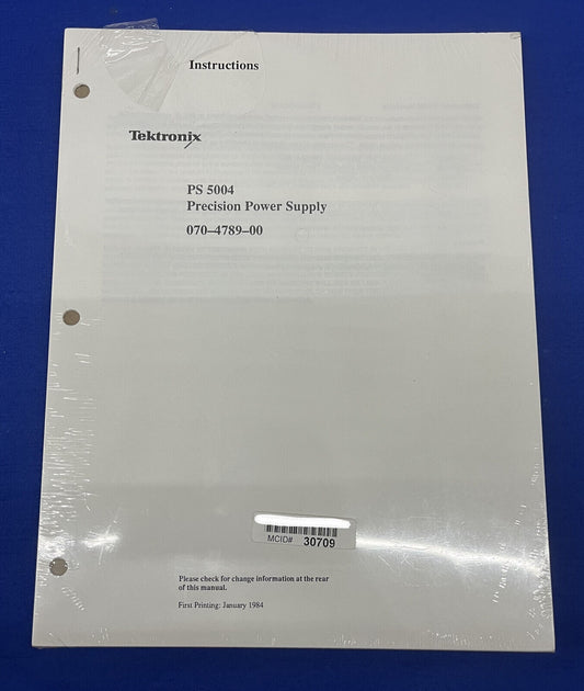 TEKTRONIX INSTRUCTIONS FOR PS 5004 / 070-4789-00 PRECISION POWER SUPPLY