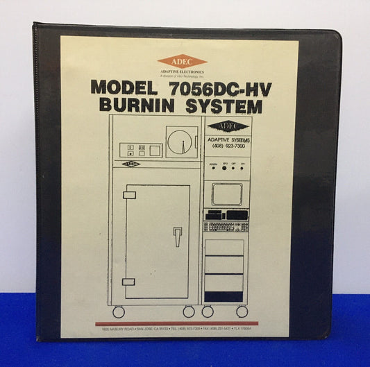 MANUAL DEL USUARIO DEL SISTEMA DE QUEMADO 7056DC-HV DE ADEC ADAPTIVE ELECTRONICS