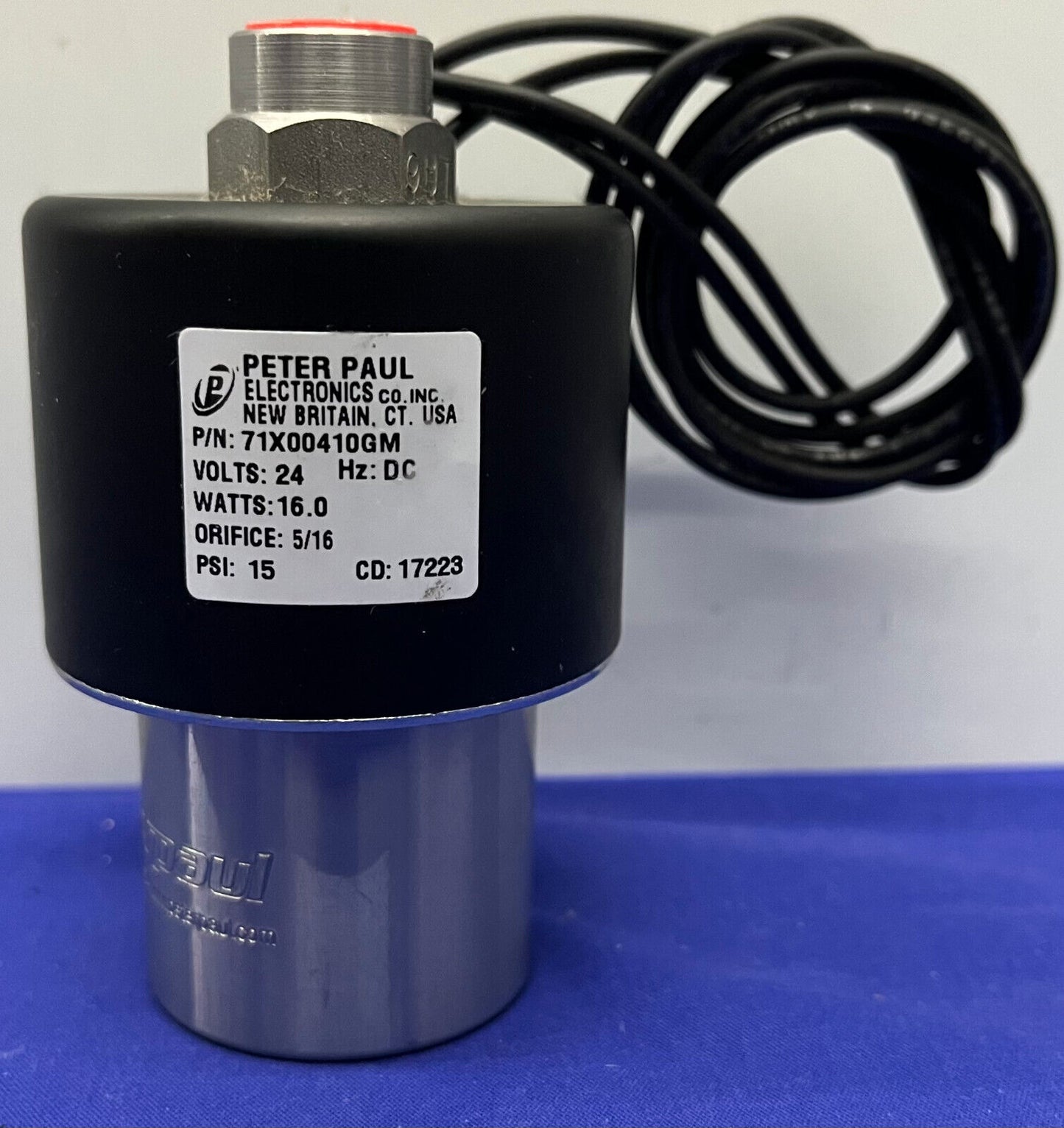 PETER PAUL PETERPAUL SERIES 70 71 2-WAY VALVE 71X00410GM 24V PSI 15 ORIFICE 5/16