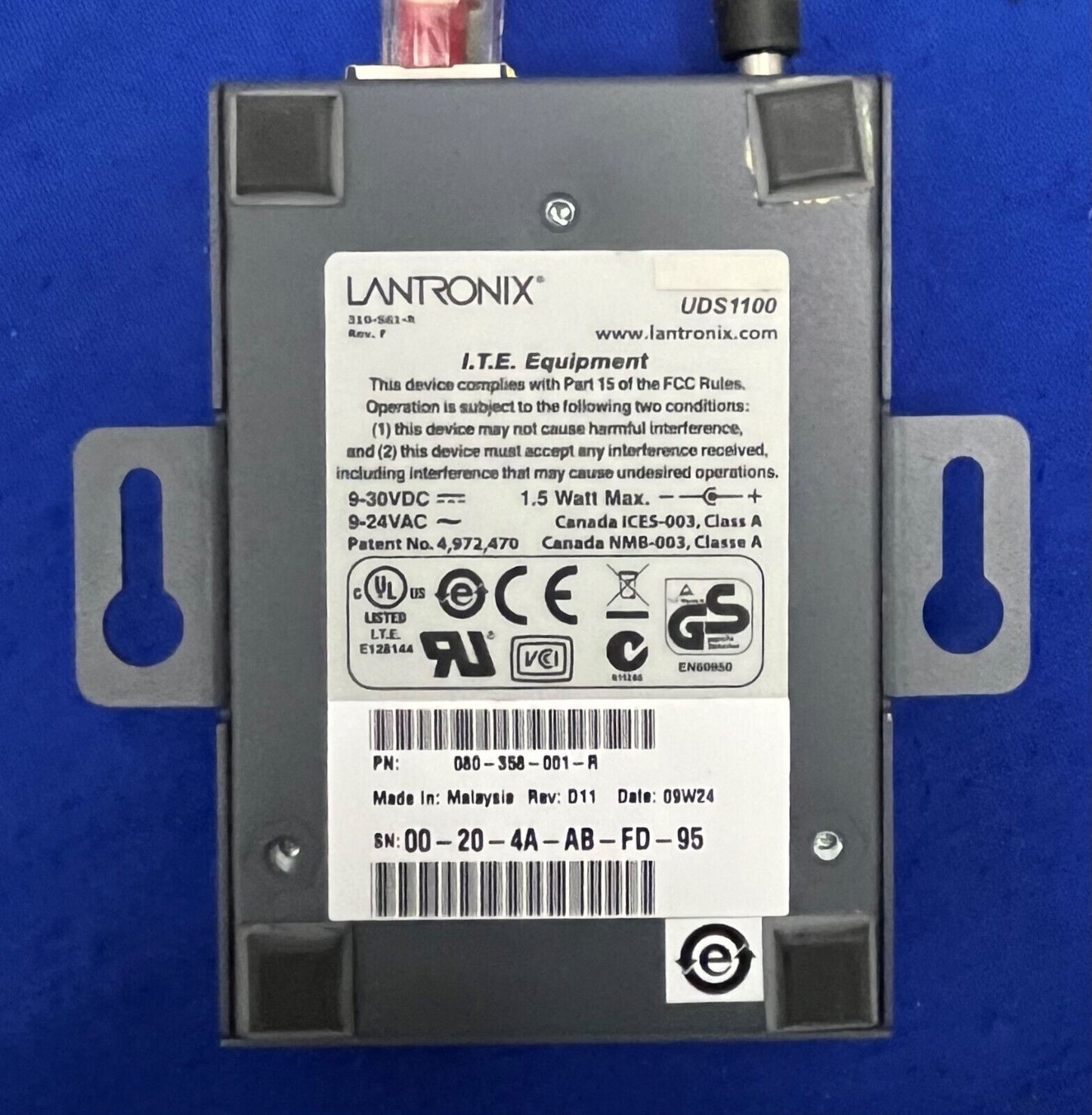 SERVIDOR DE DISPOSITIVO UNIVERSAL LANTRONIX UDS1100 PN 080-358-001-R