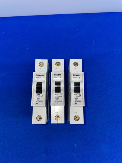 SIEMENS, 5SX21, MINI CIRCUIT BREAKER, SELLING AS 1 LOT QTY 3