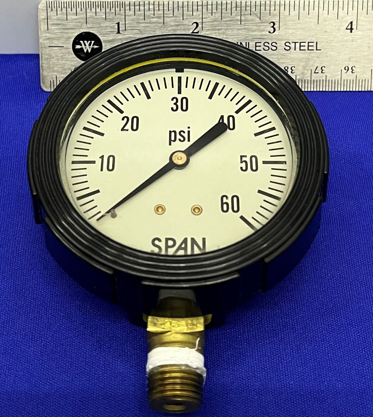 SPAN PRESSURE GAUGE GAGE 02-0010-T 0 TO 60 PSI 0-60 PSI