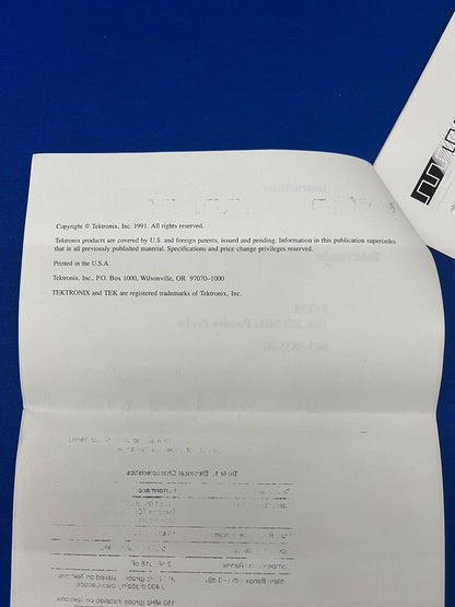 TEKTRONIX P6138 10X 350 MHz PASSIVE PROBE 063-0835-00 INSTRUCTION MANUAL