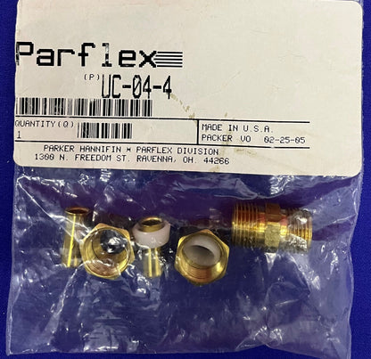 1 lote de 5 paquetes: mangueras y accesorios Parker Parflex UC-04-4 FS de latón de 1/4"