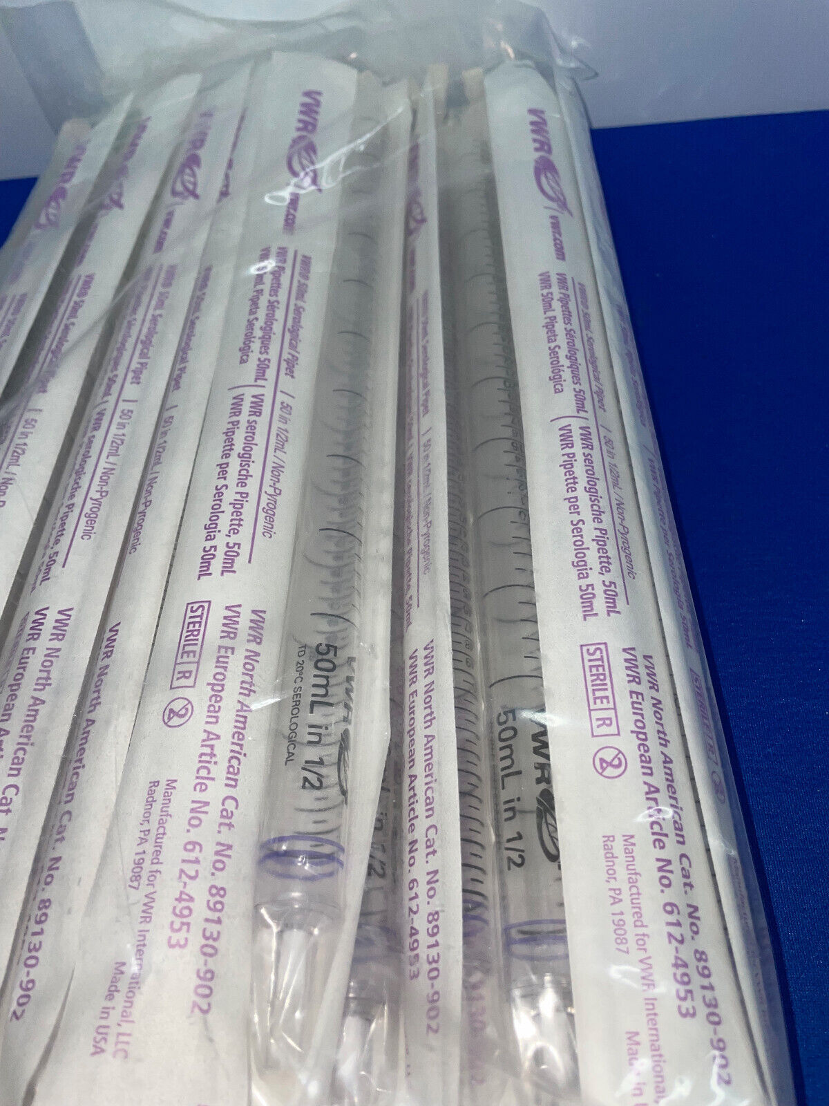 VWR 89130-902 50mL SEROLOGICAL PIPET - 1 PACKAGE QTY 25 PIPETS