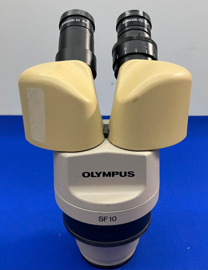 CABEZAL DE MICROSCOPIO OLYMPUS SF10 CON BRAZO ELECTRÓNICO NO DE MARCA Y OCULARES 6SWH 10X/22