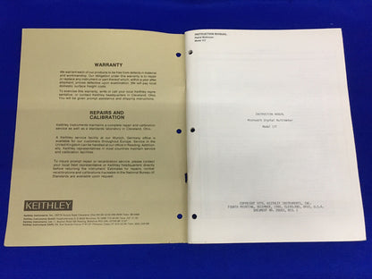 MANUAL DE INSTRUCCIONES DE KEITHLEY MODELO 177 OPERACIÓN Y MANTENIMIENTO DE LOS MODELOS 177 Y 1788