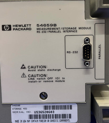 HP HEWLETT PACKARD 54645D MIXED SIGNAL OSCILLOSCOPE & PROBE & 54659B STORAGE MOD