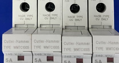 EATON / CUTLER HAMMER CIRCUIT BREAKER WMTC1005 5AMP 1 POLE 240V - 1 LOT QTY 4