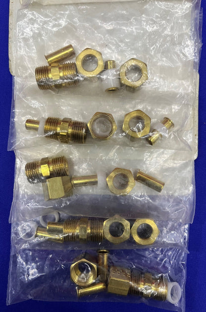 1 lote de 5 paquetes: mangueras y accesorios Parker Parflex UC-04-4 FS de latón de 1/4"