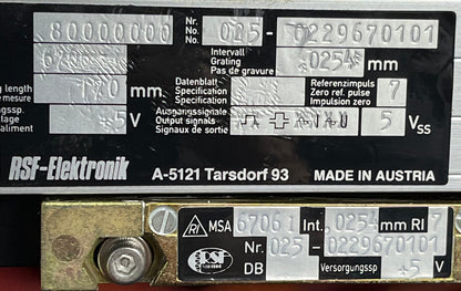 Codificador lineal RSF ELEKTRONIK MSA 6706 67061 de 170 mm con Parker Daedal 106061C20ELH