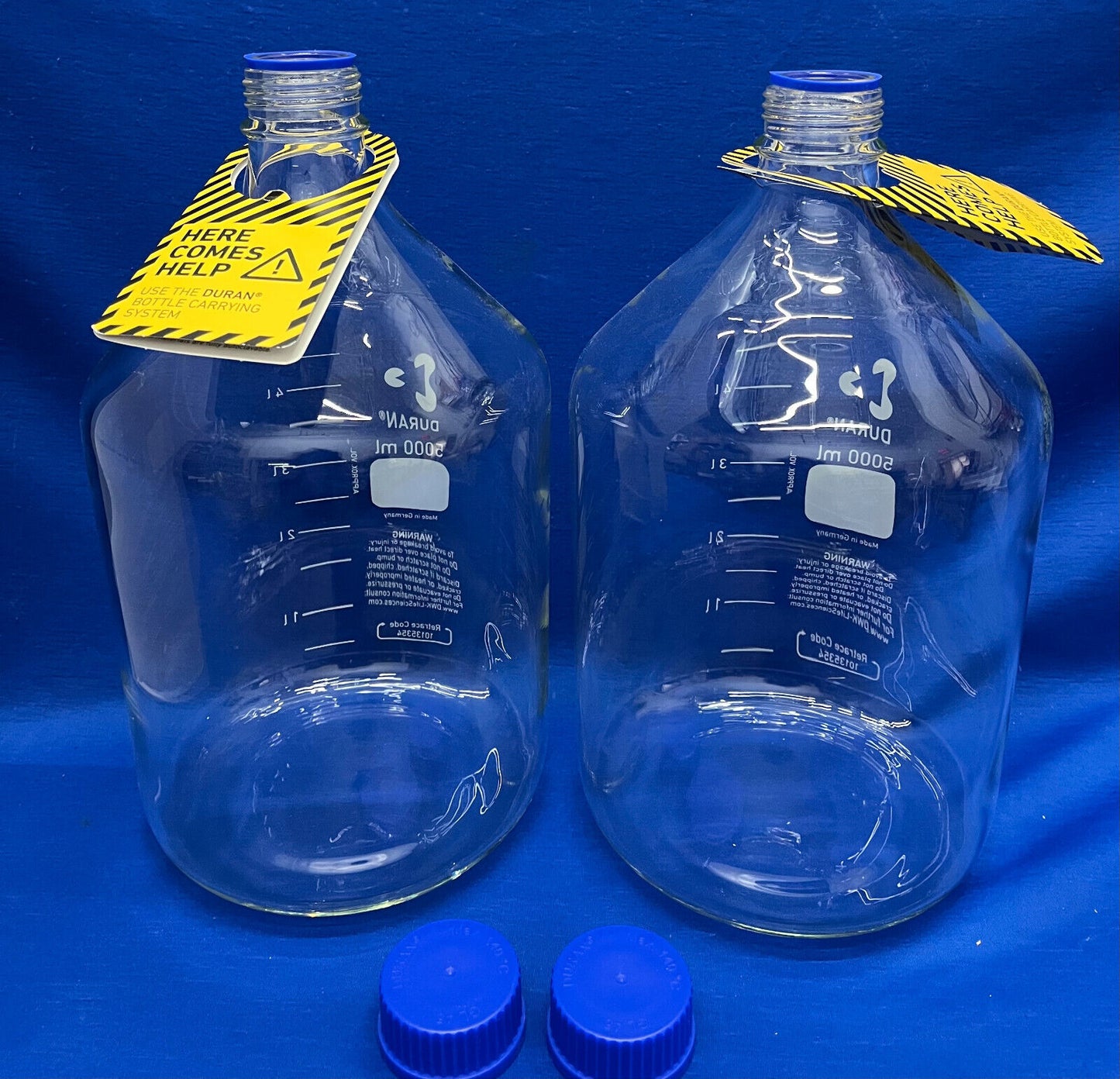 DURAN ®  DWK 218017353 LABORATORY BOTTLE 5000mL GL45 SCREW CAP - 1 LOT QTY 2