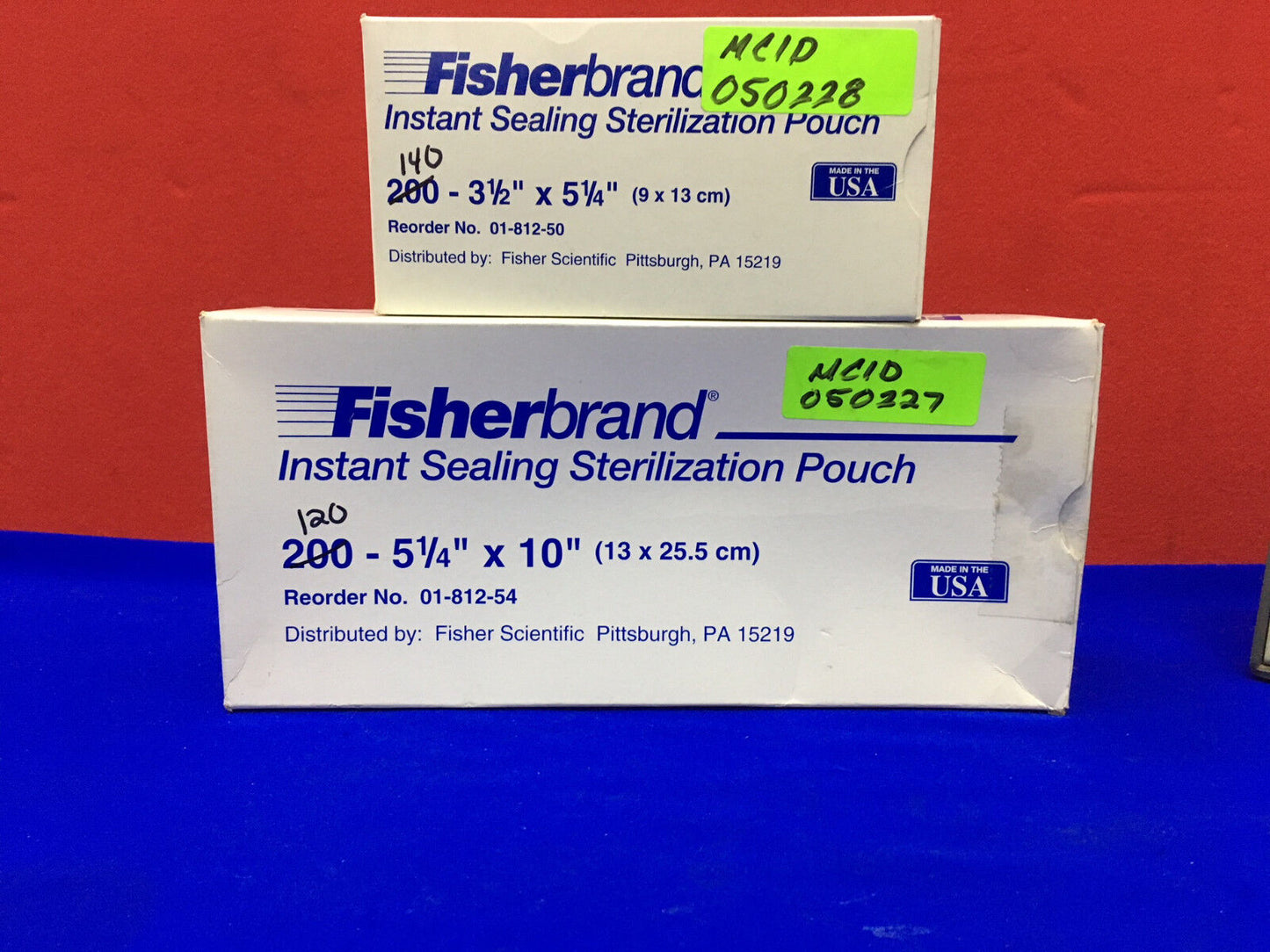 1 CAJA CADA UNA FISHERBRAND 01-812-50 CONTIENE 140 BOLSAS Y 01-812-54 CONTIENE 120