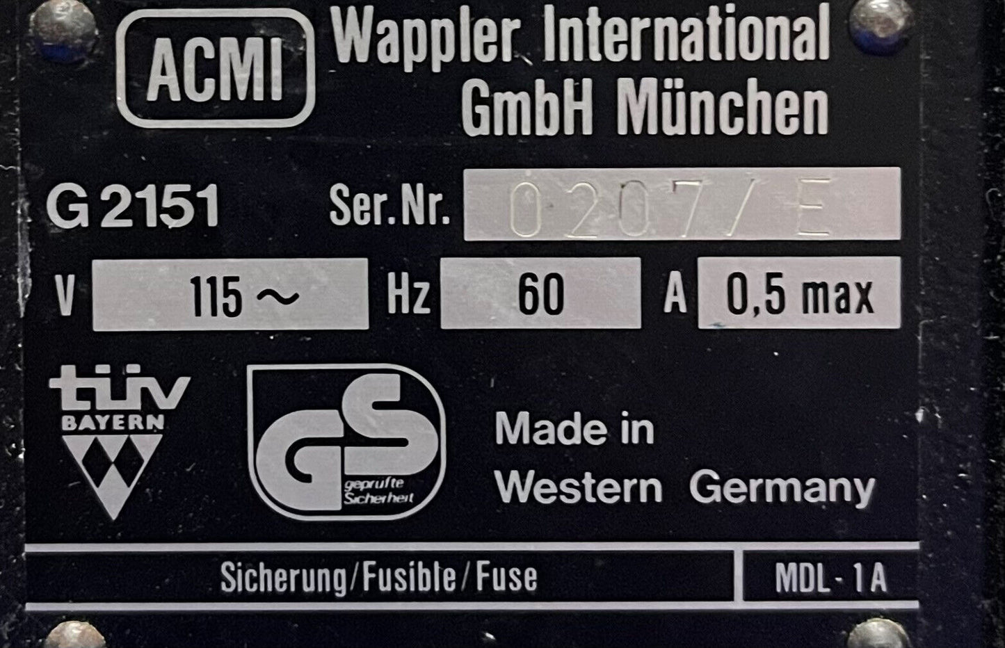 ACMI WAPPLER INT'L CFR TRANSFER PERISTALTIC PUMP G2151 - SEE PICTURES/VIDEO