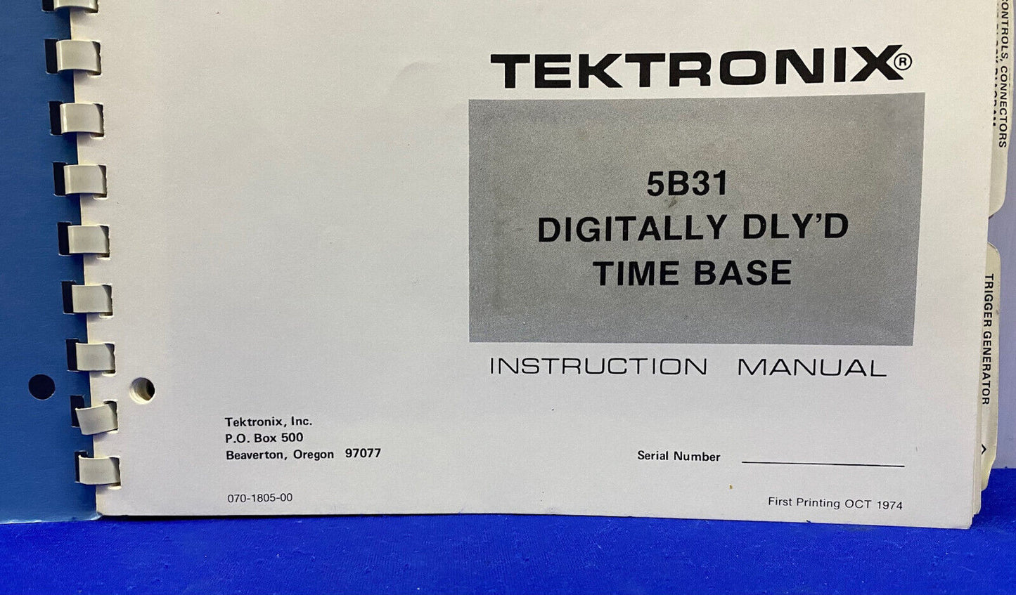 MANUAL DE INSTRUCCIONES DE BASE DE TIEMPO REGULADA DIGITALMENTE TEKTRONIX ® 5B31 / 070-1805-00