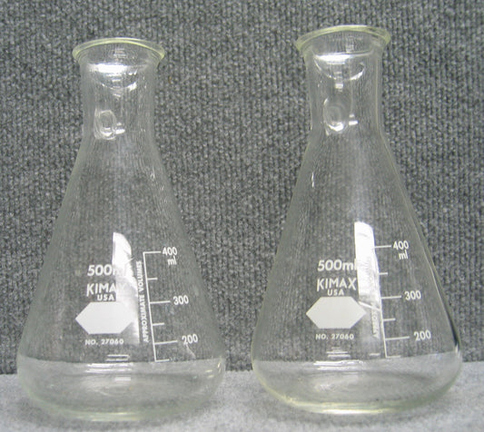 'CANTIDAD DE 2' KIMAX N.º 27060 MATRACES DE FILTRACIÓN ERLENMEYER DE VIDRIO DE 500 ML