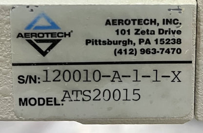 PLATAFORMA LINEAL MOTORIZADA XY AEROTECH ATS20015 Y 20015-40P DE APROX. 150 MM DE RECORRIDO 6"