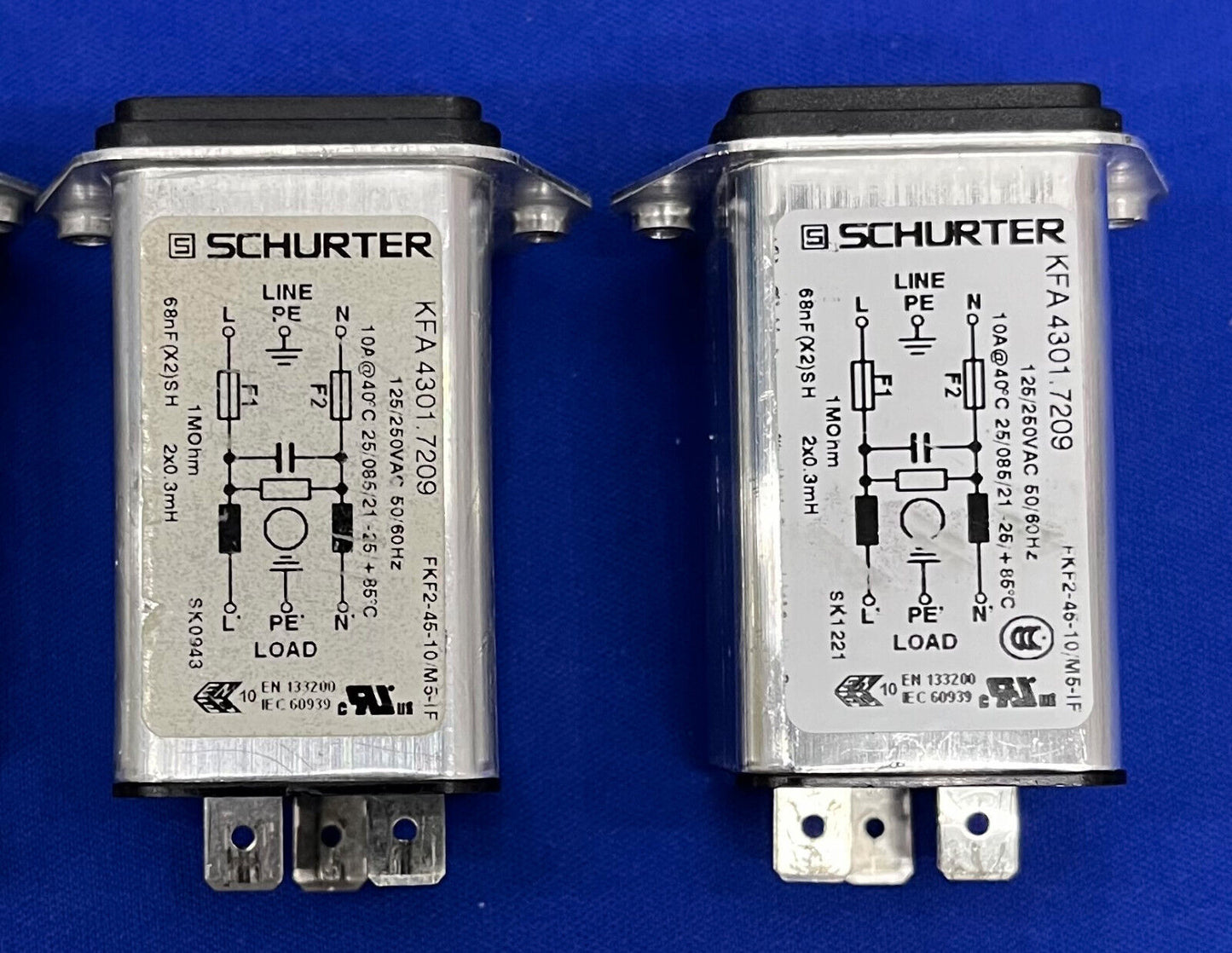 SCHURTER KFA 4301.7209 AC POWER CONNECTOR MODULE RECEPTACLE - QTY 4 PARTS/REPAIR