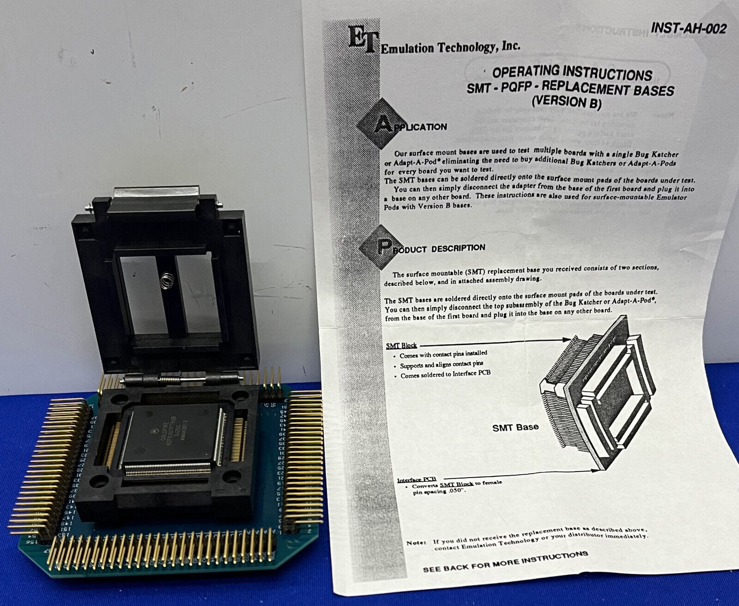 ET EMULATION TECHNOLOGY BC-V-210PZ/1-VP EMULATORADAPTER ZUR OBERFLÄCHENMONTAGE 